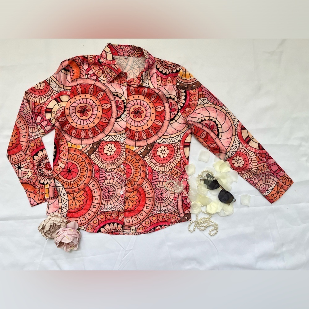 ✔️SHEIN Women’s Lightweight Button Down Shirt Large